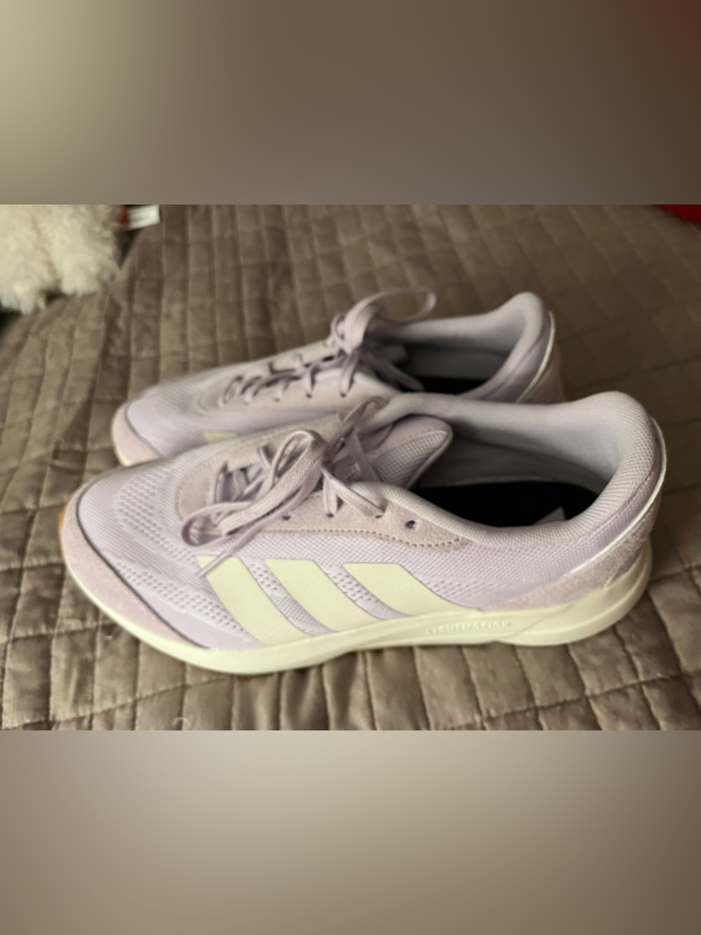 adidas Women's Lilac Athletic Sneakers with Cream Stripes